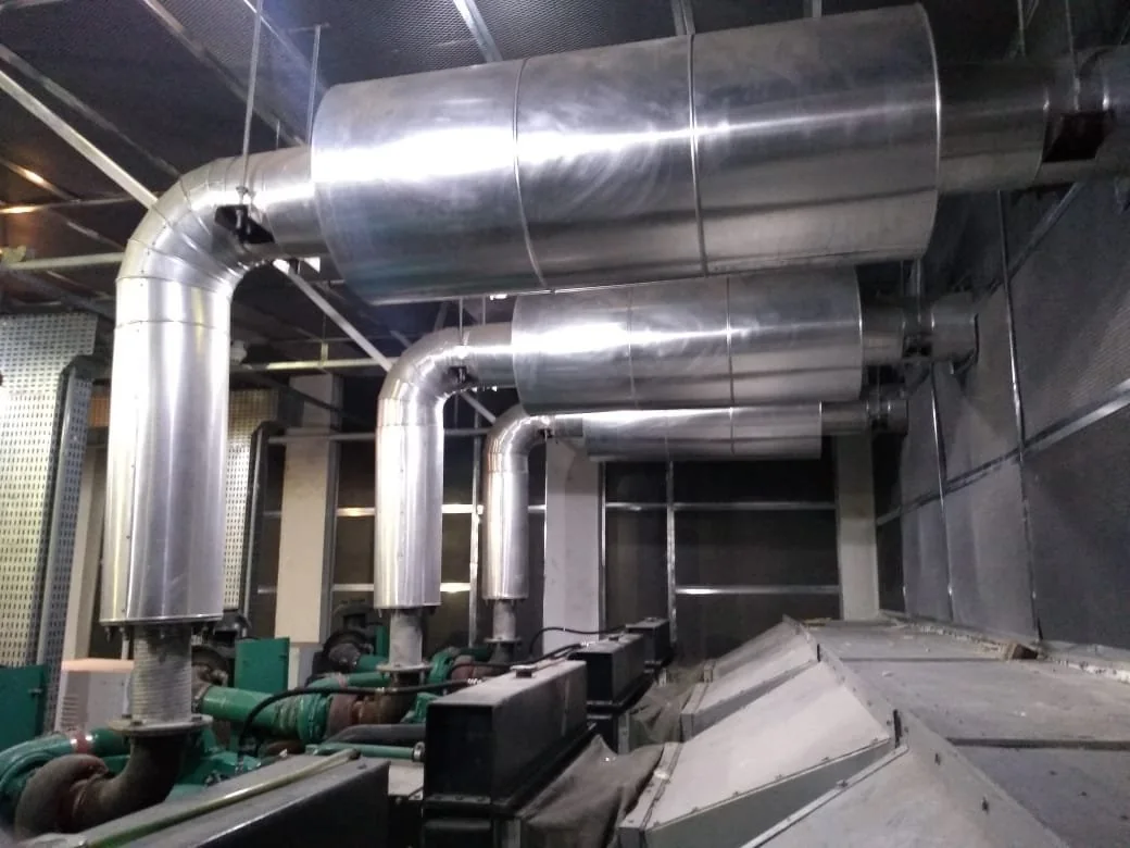 Atenuador de ruído em sistema industrial